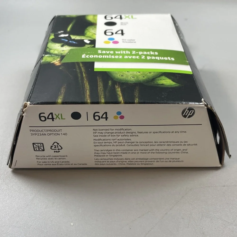 Genuine HP 64XL Black HP 64 Tri-Color Ink Combo-Pack Exp SEP 2026 OEM